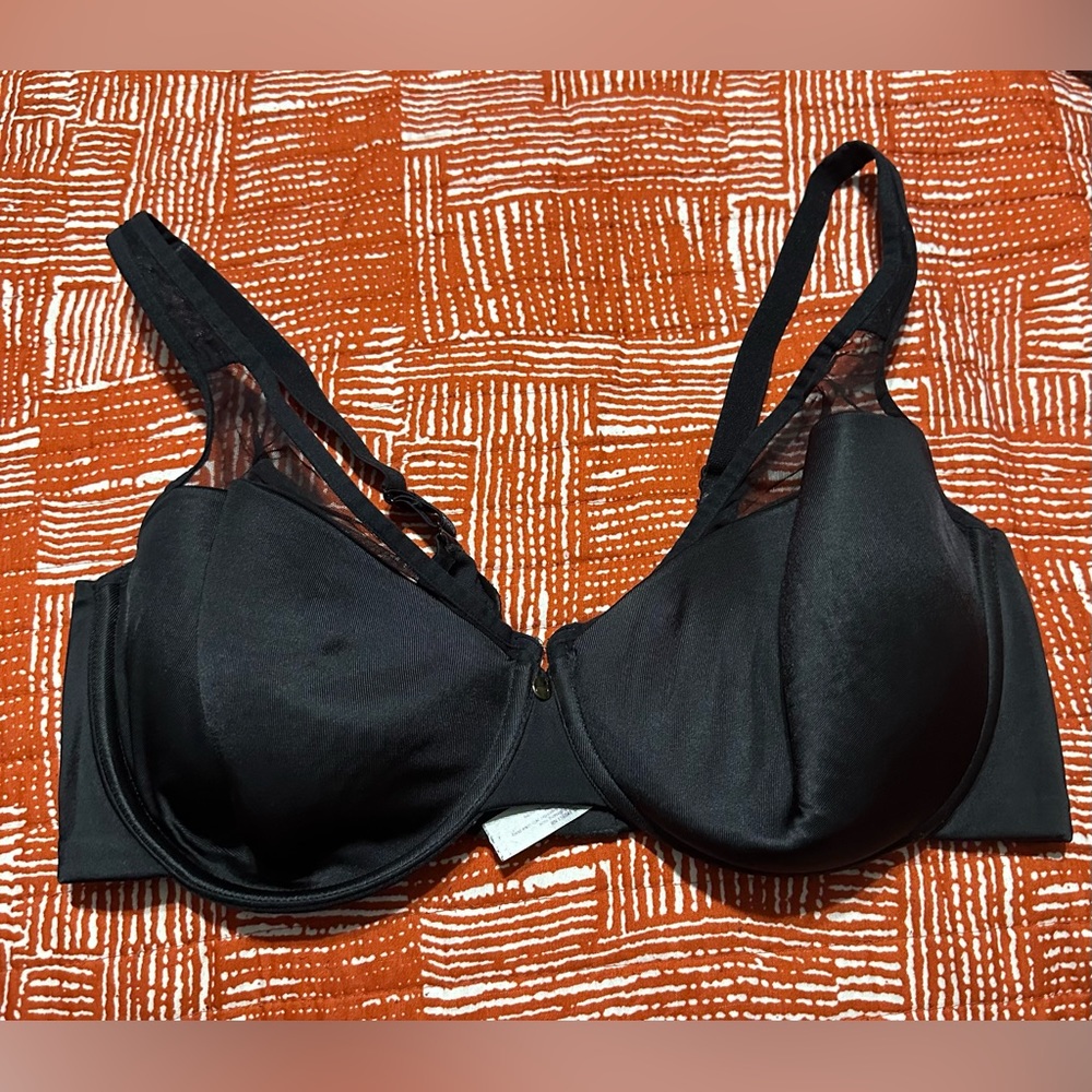 Cacique Sheer on the top Black Balconette Bra